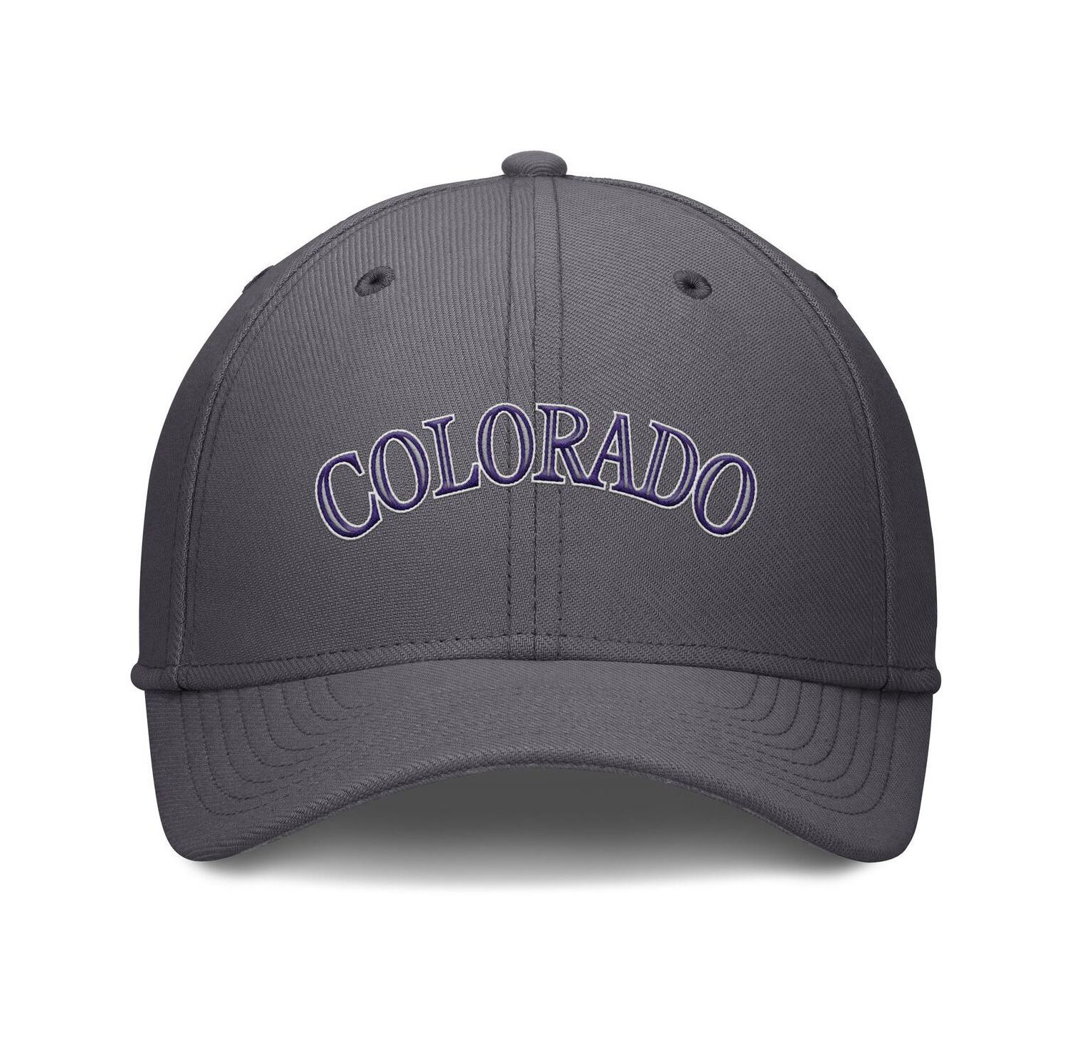 Men's Gray Colorado Rockies Swoosh Performance Flex Hat