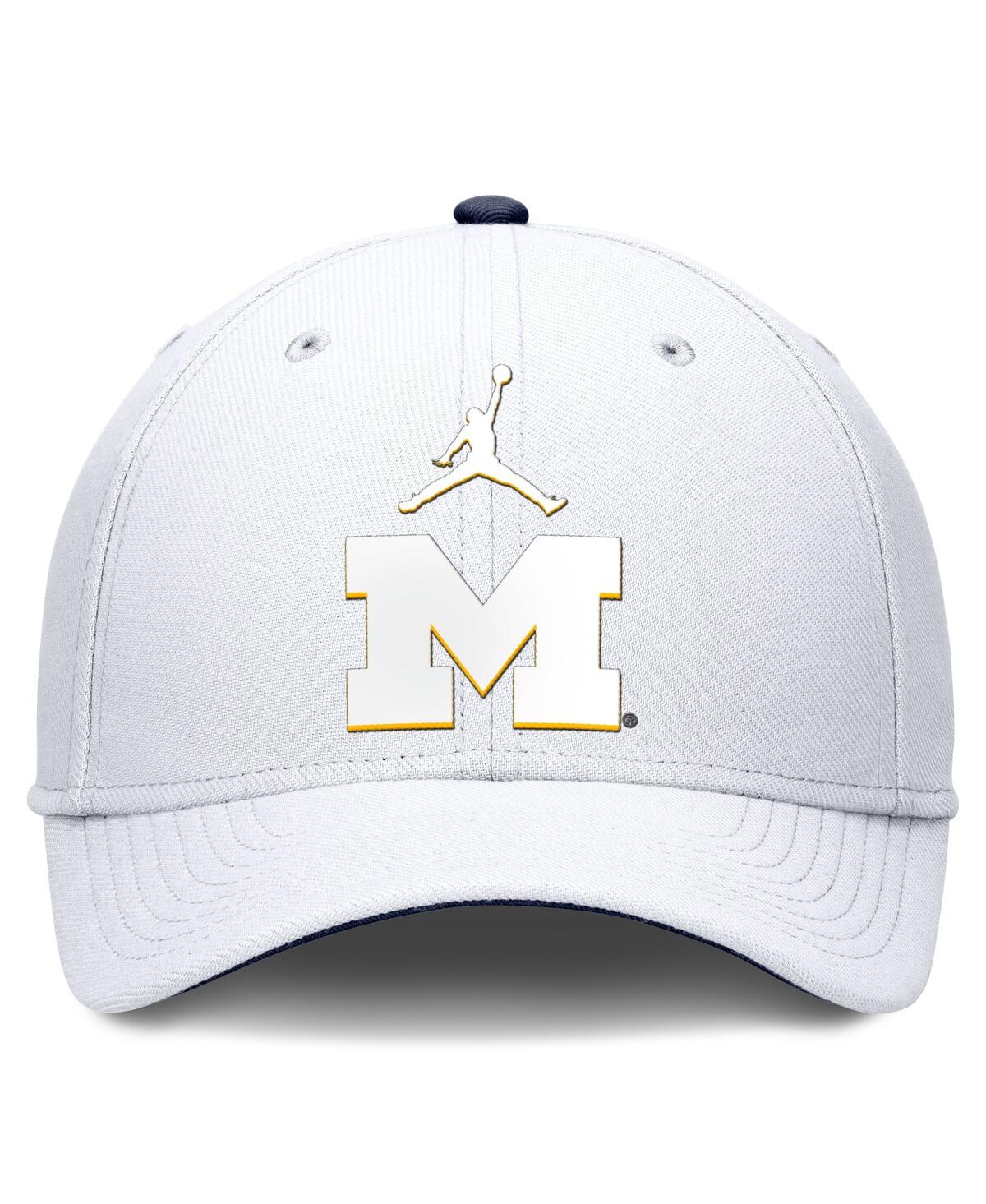 JORDAN MEN'S WHITE MICHIGAN WOLVERINES RISE FLEX HAT 