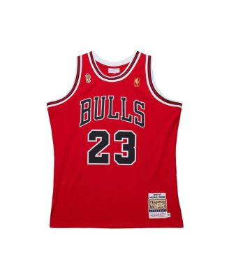 Мужская футболка Michael Jordan Red Chicago Bulls 1996/97 от Mitchell & Ness с оригинальным принтом Майкла Джордана