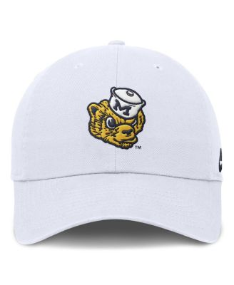 Мужская белая кепка Nike Michigan Wolverines Club с регулируемой производительностью Swoosh