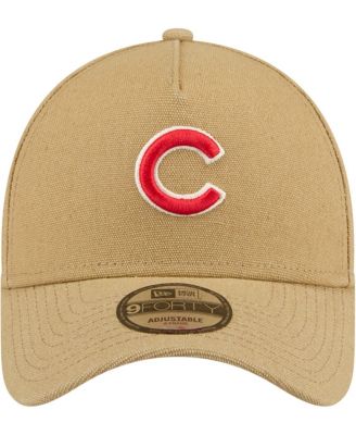 Мужская шляпа New Era с логотипом Chicago Cubs цвета хаки Essentials 9FORTY с регулируемой А-образной оправой
