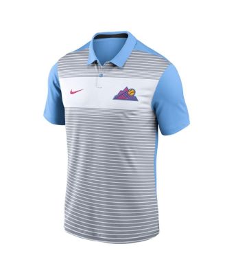 Мужская серая/светло-голубая футболка-поло Nike Colorado Rockies 2025 City Connect Fashion Legacy Icon Vapor Performance от Nike.