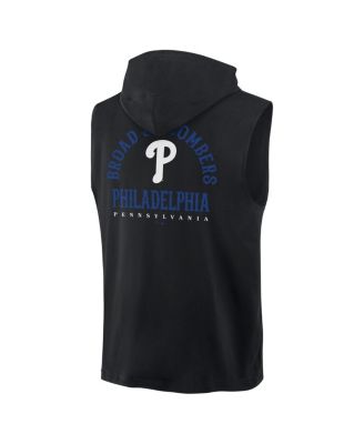Men's Black Philadelphia Phillies Fire Speed Sleeveless Pullover Hoodie
