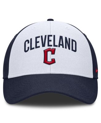 Мужская белая /темно-синяя кепка Nike Cleveland Guardians Club с регулируемой производительностью Nike