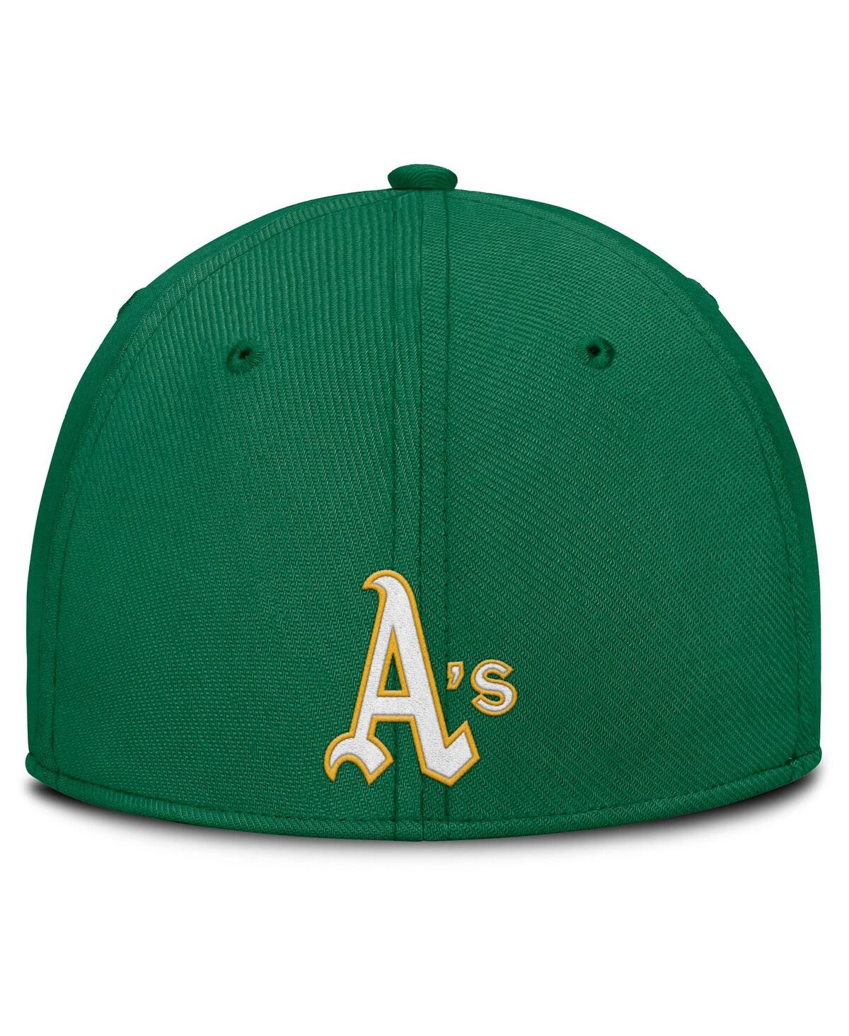 Nike Men's Gray/Green Athletics Rise Swoosh Performance Flex Hat