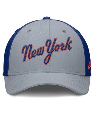 Мужская кепка Nike Grey/Royal New York Mets Rise Swoosh Performance Flex