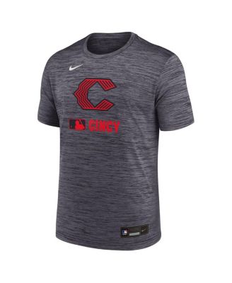 Мужская черная футболка Nike Cincinnati Reds 2025 City Connect Authentic из коллекции Velocity Performance от Nike.