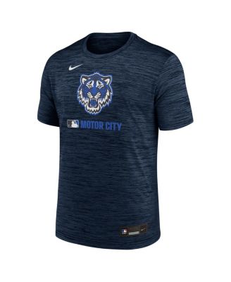 Мужская темно-синяя футболка Nike Detroit Tigers 2025 City Connect из аутентичной коллекции Velocity Performance от Nike