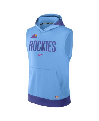 Nike мужская светло-голубой Колорадо Рокиз 2025 город подключения подлинные коллекции рукавов производительность пуловер толстовка с капюшоном