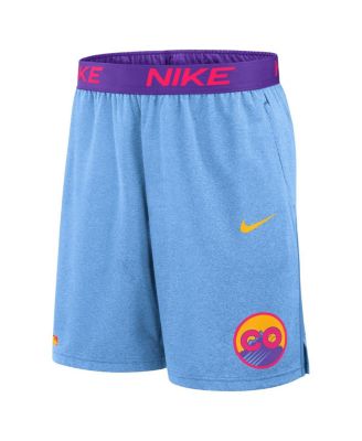 Мужские светло-голубые трикотажные шорты Nike из коллекции Colorado Rockies 2025 City Connect Authentic из коллекции Performance.