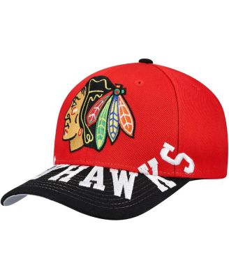 Mitchell & Ness - Men's Red/Black Chicago Blackhawks Underarch Two-Tone Pro Crown Snapback Hat