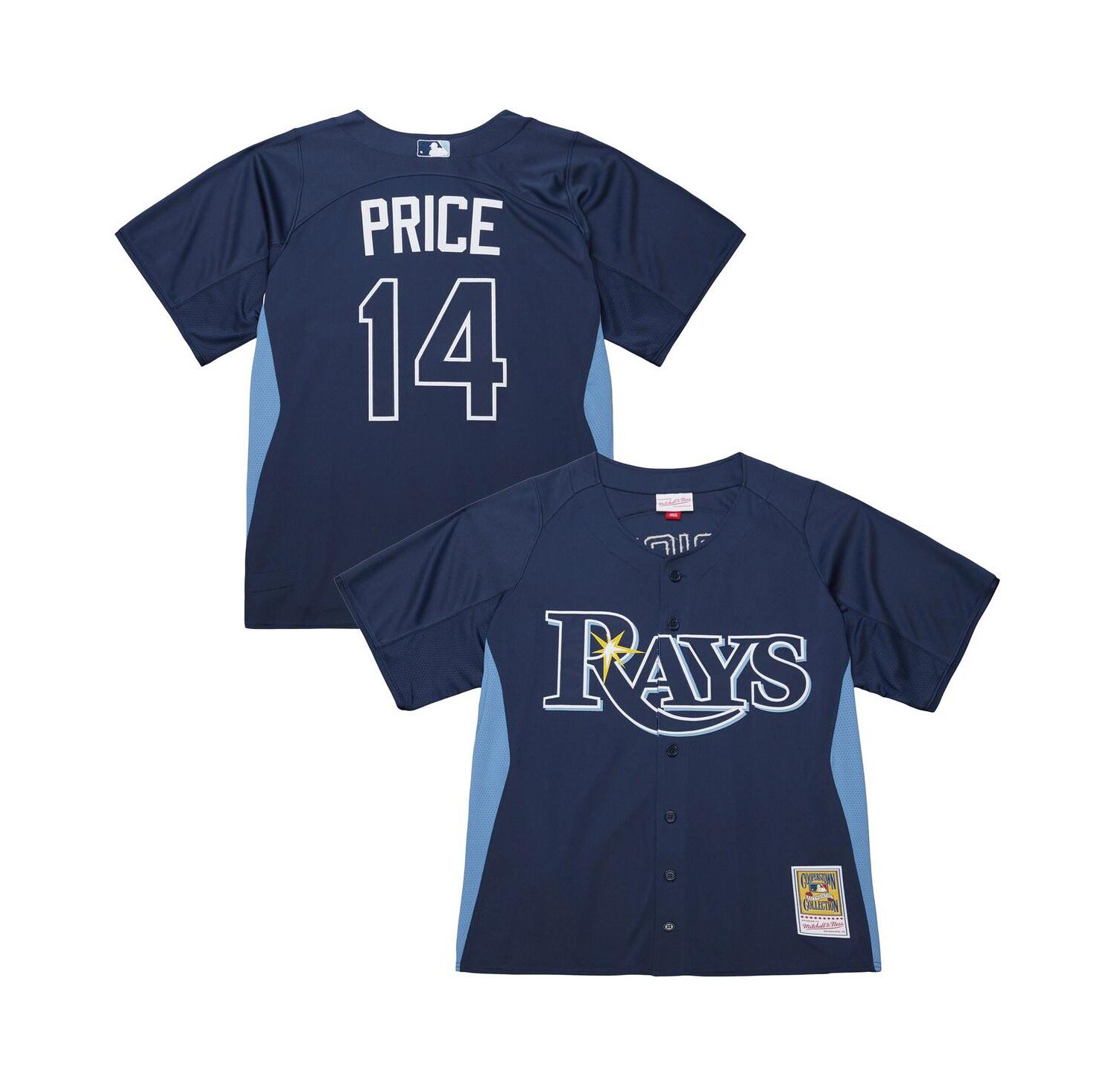 Men's David Price Blue Tampa Bay Rays Authentic Batting Practice Jersey