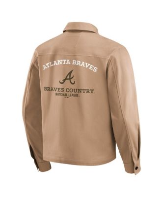 Мужская коричневая куртка Fanatics Chicago Cubs, потертая, выстиранная на молнии