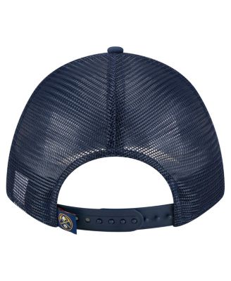 Men's Navy Denver Nuggets Minimalist A-Frame 9FORTY Trucker Hat
