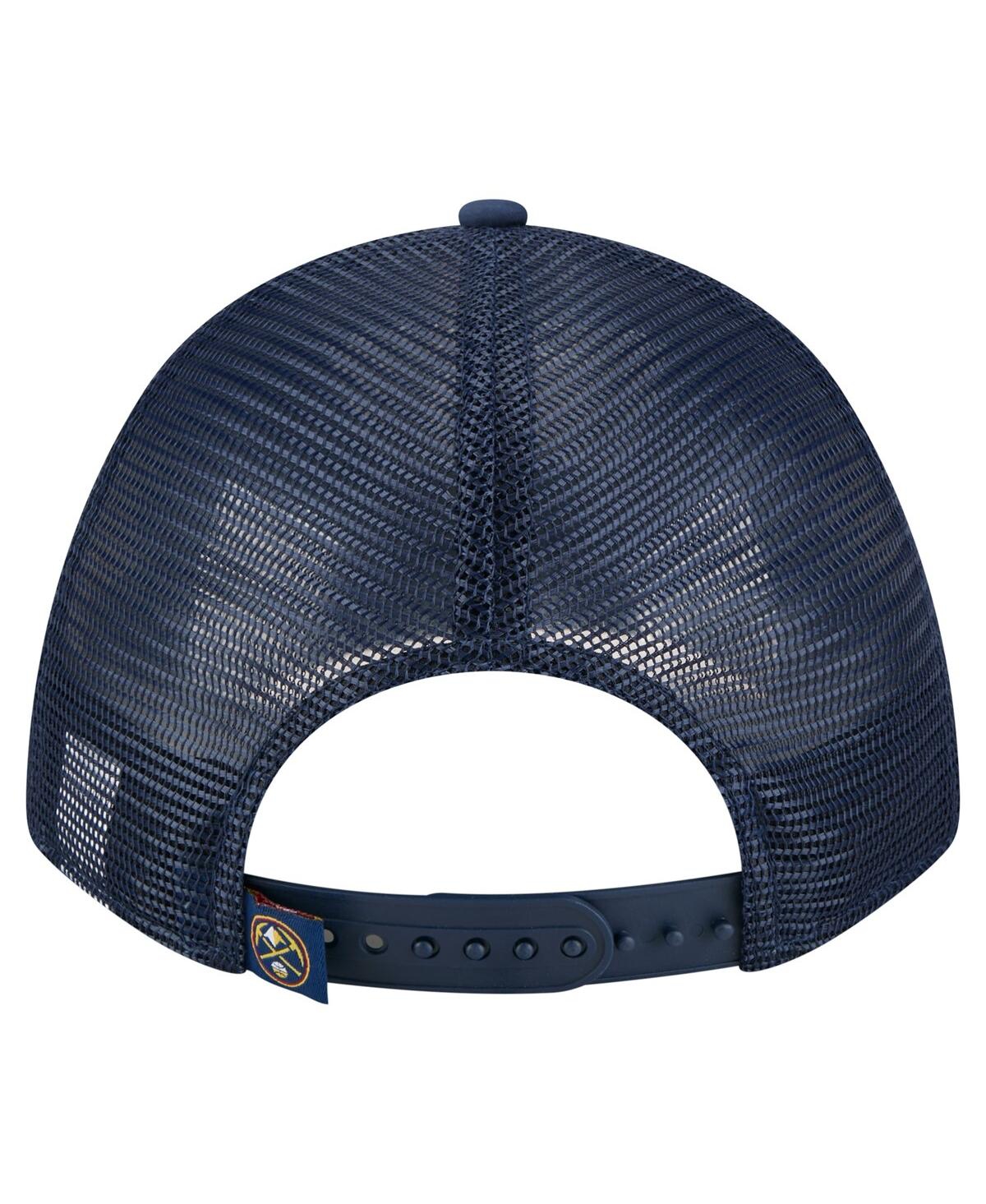 NEW ERA MEN'S NAVY DENVER NUGGETS MINIMALIST A-FRAME 9FORTY TRUCKER HAT 