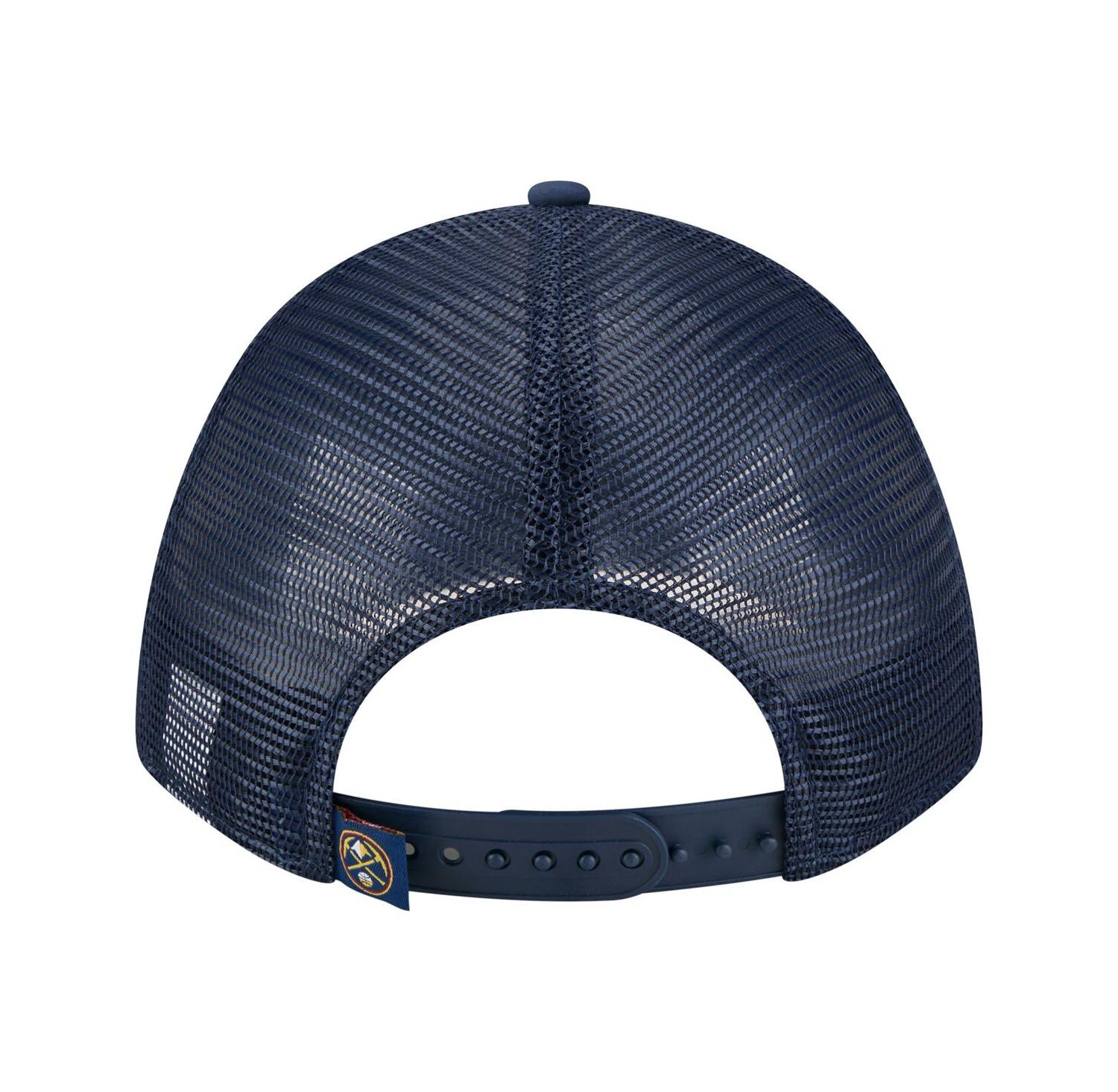 Men's Navy Denver Nuggets Minimalist A-Frame 9FORTY Trucker Hat