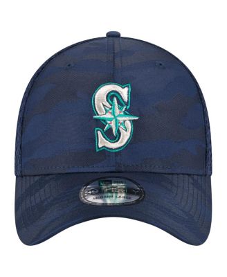 Мужская темно-синяя шляпа Seattle Mariners New Era с тонким камуфляжем 39-ГО размера Flex