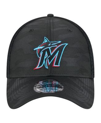 Мужская черная кепка New Era Miami Marlins с тонким камуфляжем 39-ГО РАЗМЕРА