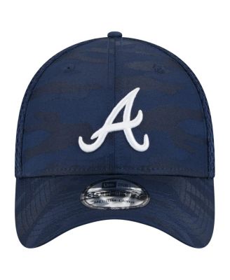 Мужская темно-синяя шляпа New Era Atlanta Braves с тонким камуфляжем 39-ГО РАЗМЕРА Flex