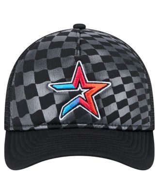 Мужская черная шляпа Houston Astros Gradient 9FORTY A-образной формы с регулируемой длиной M-Crown Trucker от New Era