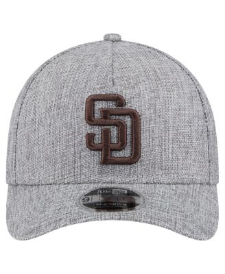 Мужская серая шляпа San Diego Padres из хлопка новой эры с регулируемой длиной 9 футов и M-образной короной A-образной формы.