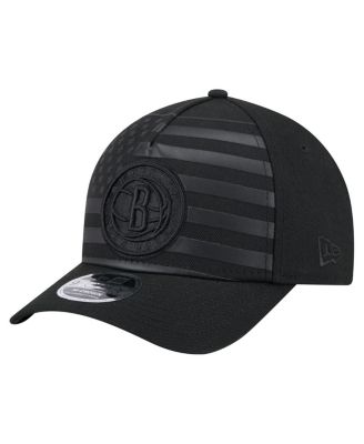 New Era - Men's Black Brooklyn Nets Game Day Flag A-Frame 9FORTY Adjustable Hat