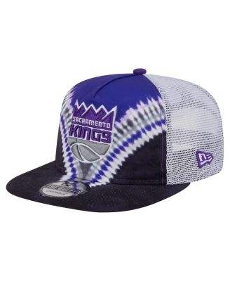 New Era - Men's Black/Purple Sacramento Kings Throwback Dye Golfer Snapback Hat
