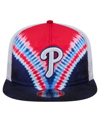 Мужская регулируемая шляпа дальнобойщика-гольфиста Philadelphia Phillies Tie-Dye от New Era для мужчин