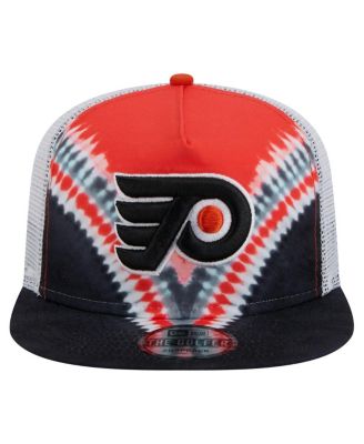 Мужская черно-оранжевая кепка для гольфа Philadelphia Flyers Throwback с V-образным вырезом и регулируемой посадкой от New Era