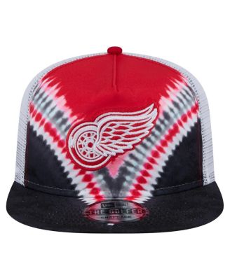 Мужская черно-красная кепка для гольфа Detroit Red Wings с V-образным вырезом и регулируемой спинкой New Era