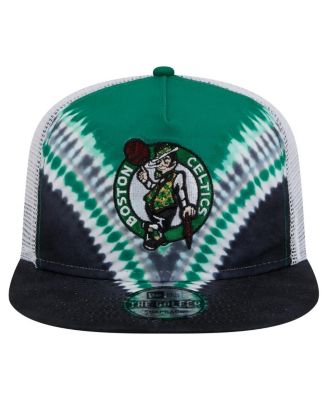 Men's Black/Kelly Green Boston Celtics Throwback Dye Golfer Snapback Hat