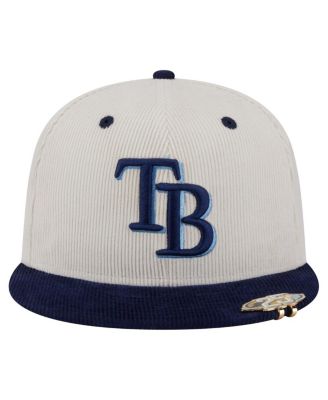 Мужская приталенная шляпа из двухцветного вельвета Tampa Bay Rays кремового/темно-синего цвета New Era 59 размера 