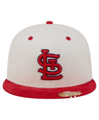 Мужская приталенная шляпа New Era из двухцветного вельвета кремового/красного цвета St. Louis Cardinals 59 размера 
