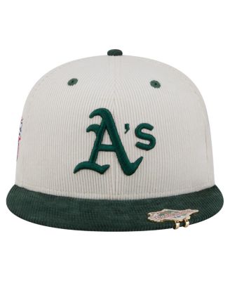 Мужская приталенная шляпа New Era из кремового/темно-зеленого спортивного двухцветного вельвета 59 размера 