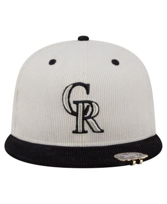 Мужская кремово-черная шляпа New Era из двухцветного вельвета Colorado Rockies 59 размера 