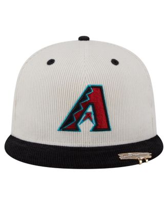 Мужская приталенная шляпа из двухцветного вельвета Arizona Diamondbacks кремового/черного цвета от New Era 59 размера 
