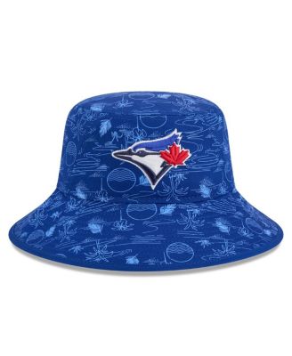 Мужская кепка-панама New Era Royal Toronto Blue Jays 2025, весенняя тренировочная модель с принтом по всему телу.