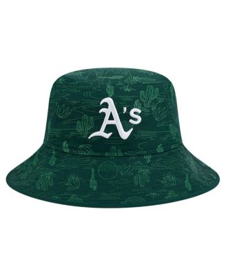 Мужская темно-зеленая спортивная шляпа New Era Athletics 2025 для весенних тренировок с принтом по всему телу