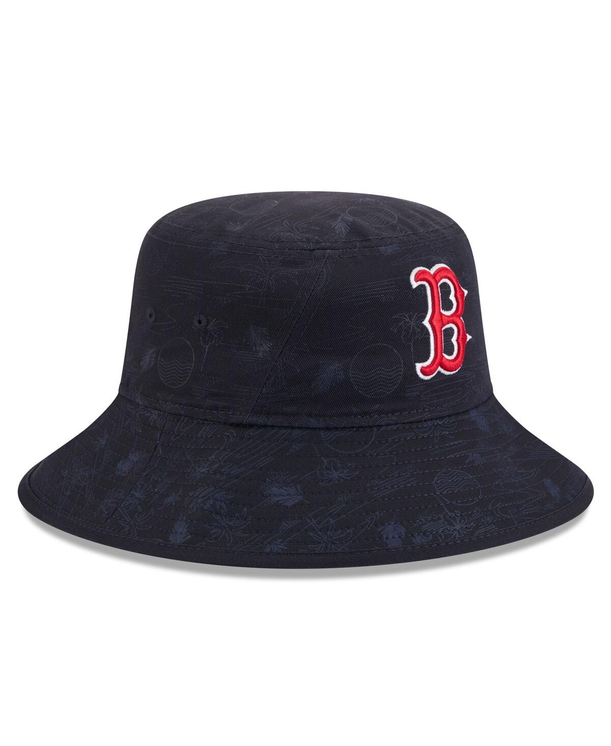 NEW ERA MEN'S NAVY BOSTON RED SOX 2025 SPRING TRAINING ALL OVER PRINT BUCKET HAT 