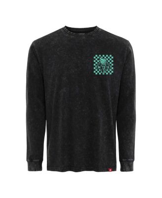 Sportiqe Men's and Women's Black New York Liberty Rock Roll Collection Bono Mineral Wash Premium Long Sleeve T-Shirt