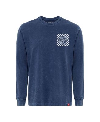 Sportiqe Men's and Women's Blue Indiana Fever Rock Roll Collection Bono Mineral Wash Premium Long Sleeve T-Shirt