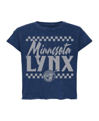 Мужская и женская укороченная футболка синего цвета Minnesota Lynx Rock Roll Collection Gwen Mineral Wash от Sportiqe для мужчин и женщин