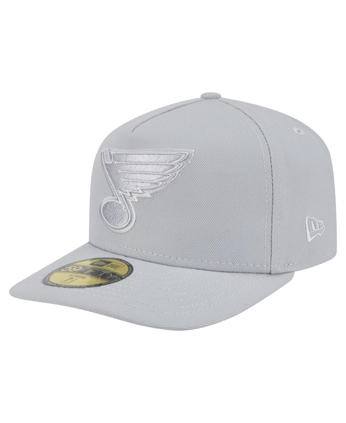 New Era Men's Gray St. Louis Blues Color Pack A-frame 59fifty Fitted Hat