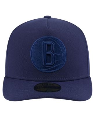 Мужская темно-синяя шляпа New Era Brooklyn Nets Colorpack A-образной формы с защипом спереди длиной 59 см, приталенная шляпа