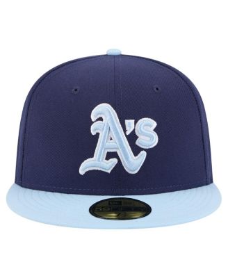 Мужская темно-синяя спортивная шапка New Era Athletics Color Pack 2-тонного кроя длиной 59 см.