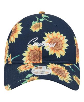 Женская темно-синяя шляпа New Era Dallas Cowboys Adventure Sunflower с регулируемой длиной 92 см.