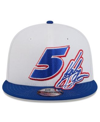 Мужская белая/синяя кепка Kyle Larson 9FIFTY Snapback от New Era