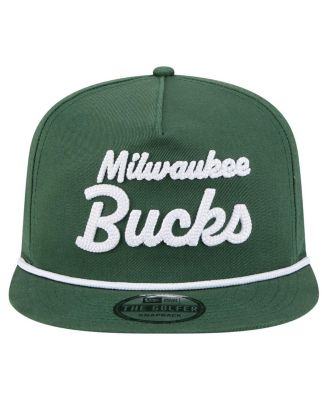 Кепка-бейсболка для гольфа New Era Men's Hunter Green Milwaukee Bucks с надписью команды