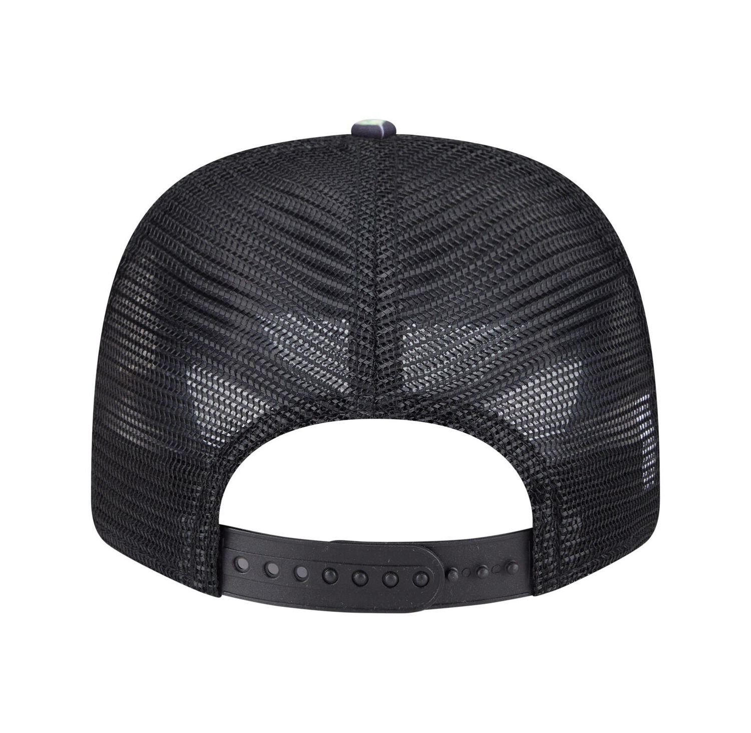 Men's Navy/Black San Francisco 49ers Adventure Drinks Pattern 9SEVENTY Stretch Snap Hat