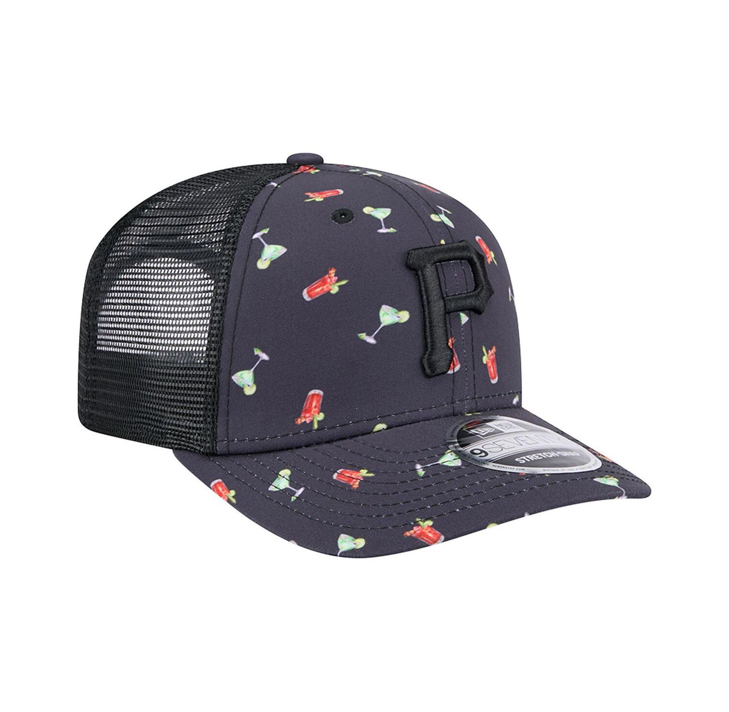 Men's Navy Pittsburgh Pirates Adventure Drinks Pattern 9SEVENTY Stretch-Snap Hat
